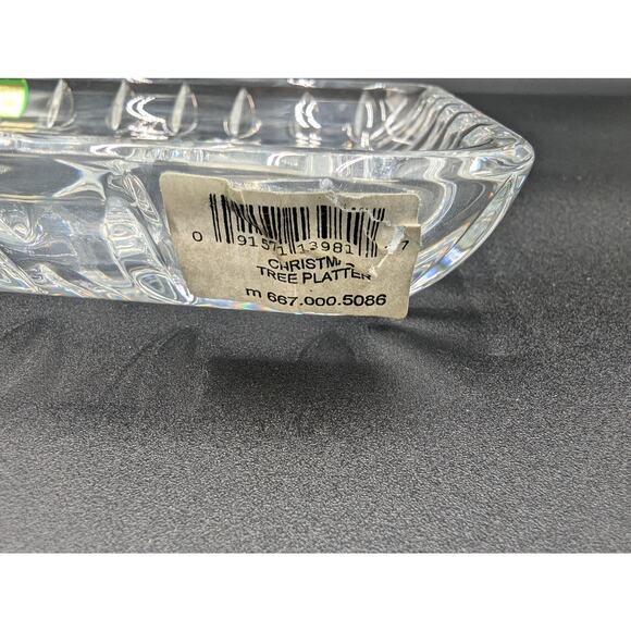 Marquis Waterford Crystal Christmas Tree Serving Tray Dish Vtg 1992 RARE EUC - Picture 6 of 7